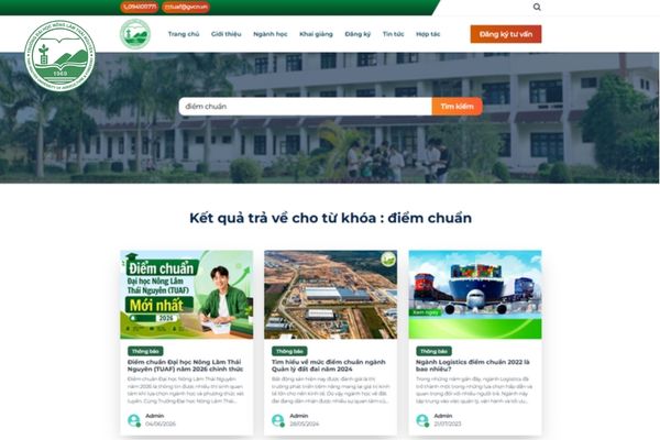 Tra cứu điểm chuẩn trên website của trường đại học