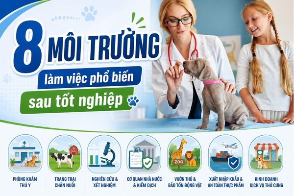Bác sĩ thú y làm ở đâu? 8 môi trường làm việc phổ biến sau tốt nghiệp