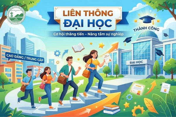 Liên thông đại học là lộ trình nâng cấp trình độ từ Trung cấp/Cao đẳng lên Đại học