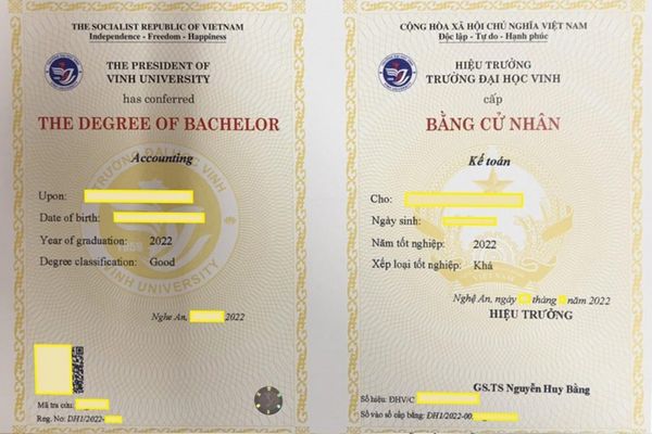 Mẫu bằng đại học từ xa Đại học Trà Vinh