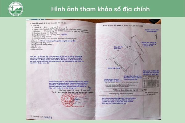 Hình ảnh tham khảo sổ địa chính